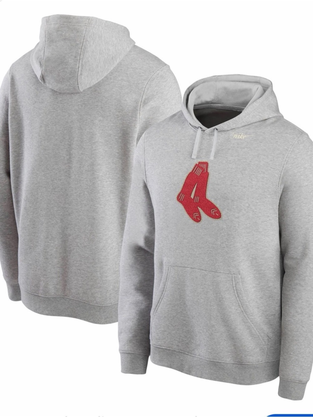 Nike Red Socks Hoodie, Men’s Small, Gray